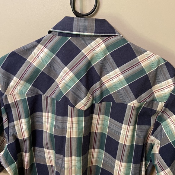 Ely Plains Mens Plaid Western Pearl Snap Short Sleeve Shirt EUC size M - Picture 4 of 6
